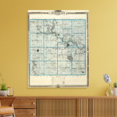 アイオワ州のマーシャル郡の州の地図 キャンバスプリント (インサイチュ (リビング))