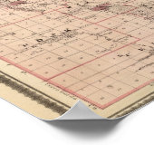 アイオワ州のミッチェル郡の州の地図 ポスター (角)