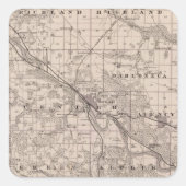 アイオワ州のワペロ郡の州の地図 スクエアシール (正面)