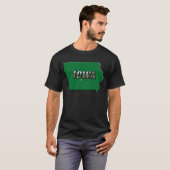 アイオワ州の地図と画像テキスト Tシャツ (正面フル)