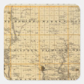 アイオワ州の州の地図 スクエアシール (正面)