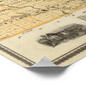 アイオワ州の州の地図 ポスター (角)