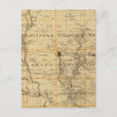 アイオワ州の州の地図 ポストカード (正面)