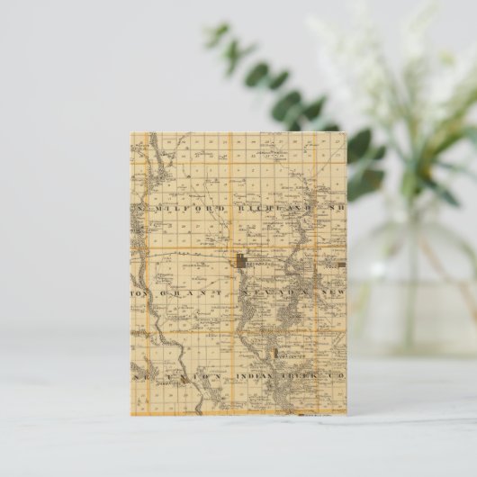 アイオワ州の州の地図 ポストカード (スタンド正面)