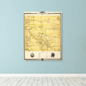 アイオワ州の州シーダー郡の地図 キャンバスプリント (インサイチュ (ウッドフロア))