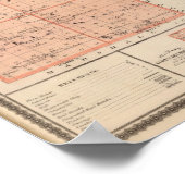 アイオワ州の州、グランディ郡の地図 ポスター (角)