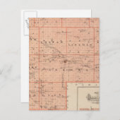 アイオワ州の州、グランディ郡の地図 ポストカード (正面/裏面)