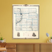 アイオワ州の州、ハミルトン郡の地図 キャンバスプリント (インサイチュ (リビング))