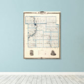 アイオワ州の州、ハミルトン郡の地図 キャンバスプリント (インサイチュ (ウッドフロア))