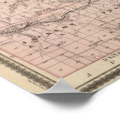 アイオワ州の州、モンロー郡の地図 ポスター (角)