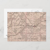 アイオワ州の州、モンロー郡の地図 ポストカード (正面/裏面)