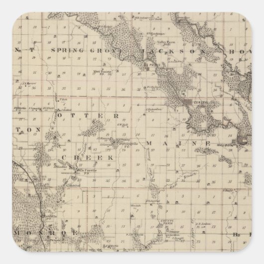 アイオワ州の州、リン郡の地図 スクエアシール (正面)