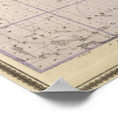 アイオワ州の州、ワース郡の地図 ポスター (角)