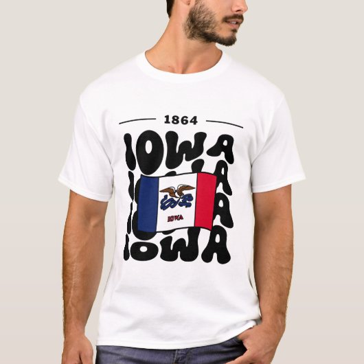 アイオワ州の旗 アメリカ Tシャツ (正面)