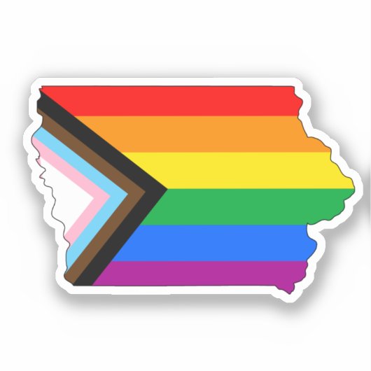 アイオワ州の誇り LGBTQ プログレスプライド シール (正面)