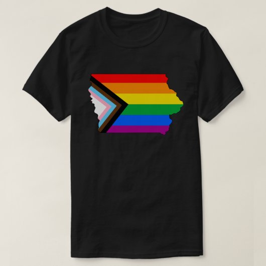 アイオワ州の誇り LGBTQ プログレスプライド Tシャツ (デザイン正面)