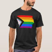 アイオワ州の誇り LGBTQ プログレスプライド Tシャツ (正面)