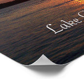 アイオワ州オコボジ湖の夕日 ポスター (角)