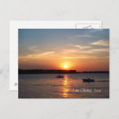 アイオワ州オコボジ湖の夕日 ポストカード (正面/裏面)