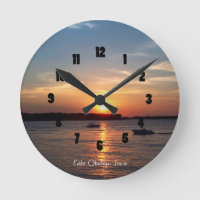 アイオワ州オコボジ湖の夕日