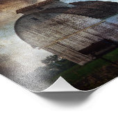 アイオワ州カロナの白い納屋と鳥たち フォトプリント            (角)