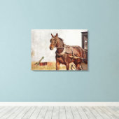 アイオワ州カローナのアミッシュホースと乳母車 キャンバスプリント (インサイチュ (ウッドフロア))