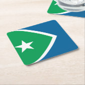 アイオワ州シダーラピッド州旗 スクエアペーパーコースター (アングル)