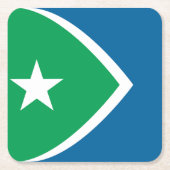 アイオワ州シダーラピッド州旗 スクエアペーパーコースター (正面)