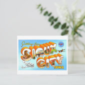 アイオワ州スー市からのヴィンテージ挨拶 ポストカード (スタンド正面)