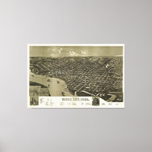 アイオワ州スー市(1888) キャンバスプリント (正面)