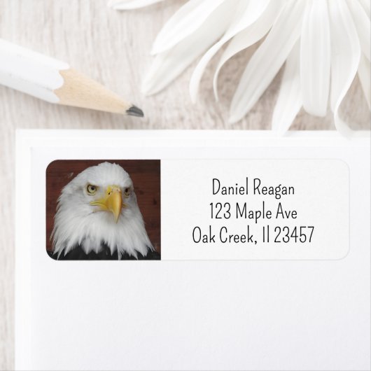 アイオワ州ダブケで撮影したワシの写真 ラベル (インサイチュ)