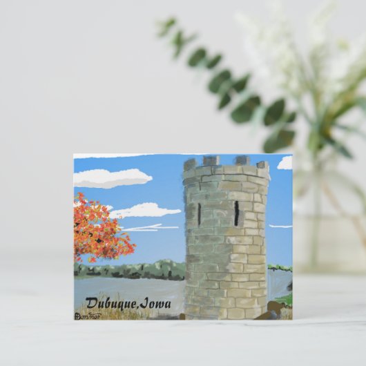 アイオワ州ダブケのジュリアン・ダブケ記念碑 ポストカード (スタンド正面)