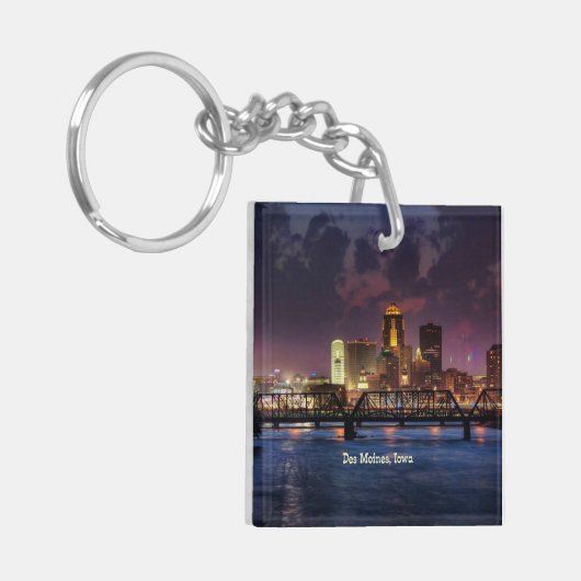 アイオワ州デモインの街並 キーホルダー (正面左)