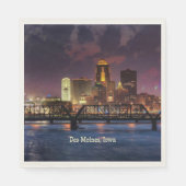 アイオワ州デモインの街並 スタンダードランチョンナプキン (正面)