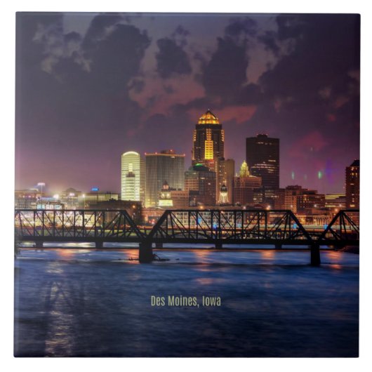 アイオワ州デモインの街並 タイル (正面)