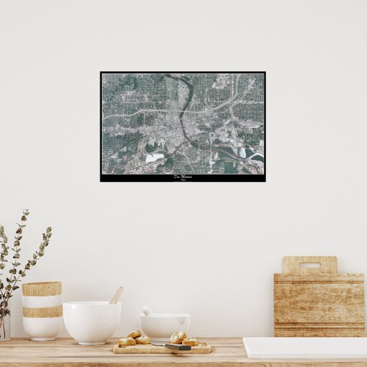 アイオワ州デモイン衛星ポスター ポスター (キッチン)