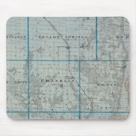 アイオワ州デモイン郡州地図 マウスパッド (正面)