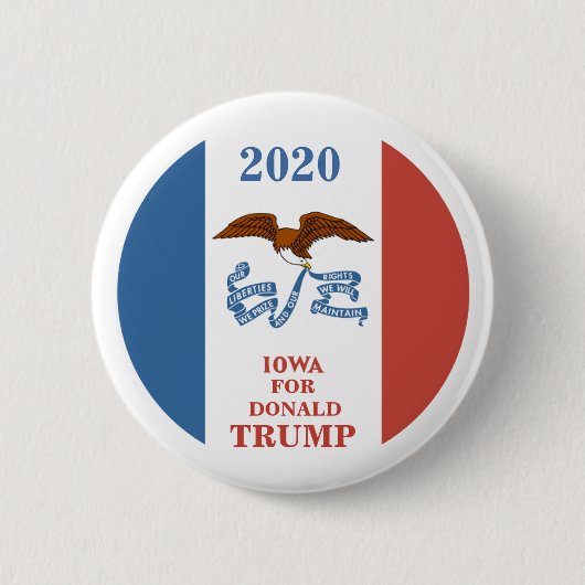 アイオワ州ドナルド・トランプ2020 缶バッジ (正面)