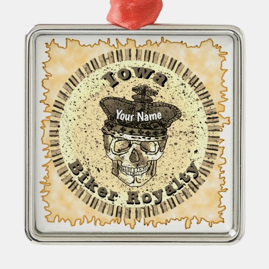 アイオワ州バイク愛好家 メタルオーナメント (正面)