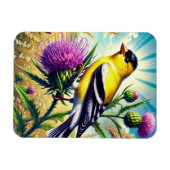 アイオワ州バードイースタンゴールドフィンチ マグネット (横)