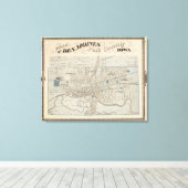 アイオワ州ポーク郡デモイン計画 キャンバスプリント (インサイチュ (ウッドフロア))