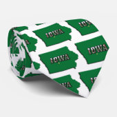 アイオワ州マップ緑の輪郭と写真文字 ネクタイ (ロール)