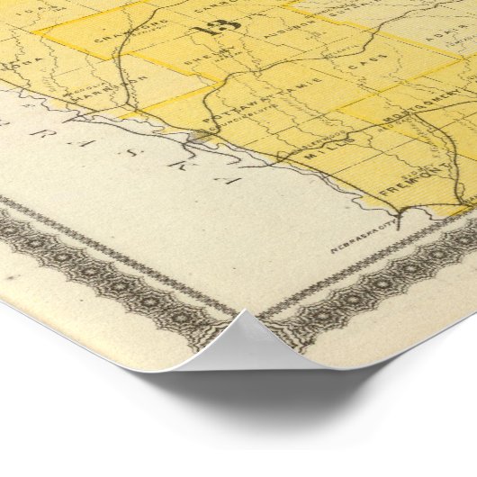 アイオワ州マップ ポスター (角)