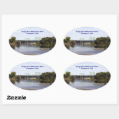 アイオワ州ミシシッピ川ダベンポートにかかる橋 楕円形シール (シート)