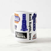 アイオワ州ロックラピッズヴィンテージサイネージマグカップ コーヒーマグカップ (正面左)