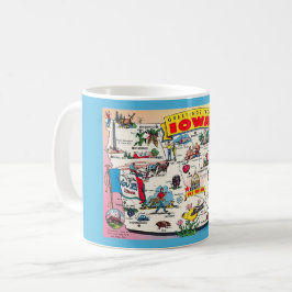 アイオワ州ヴィンテージ地図マグカップ コーヒーマグカップ