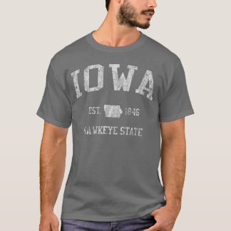 アイオワ州ヴィンテージ スポーツ デザイン ギフト Tシャツ