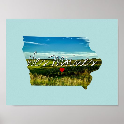 アイオワ州写真の挿入物と町名 ポスター (正面)