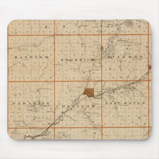 アイオワ州州·クロフォード郡地図 マウスパッド (正面)