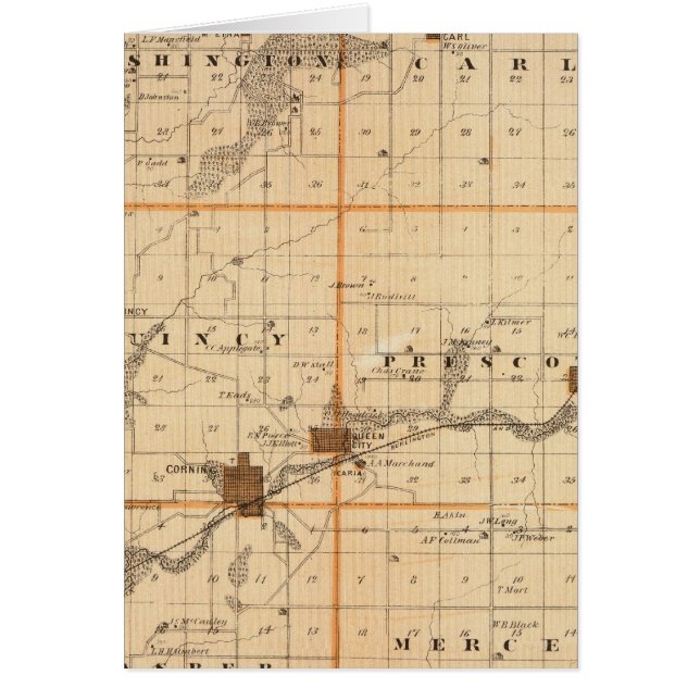 アイオワ州州Map of Adams County (正面)